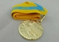 Gold überzogene Band-Medaillen 3D